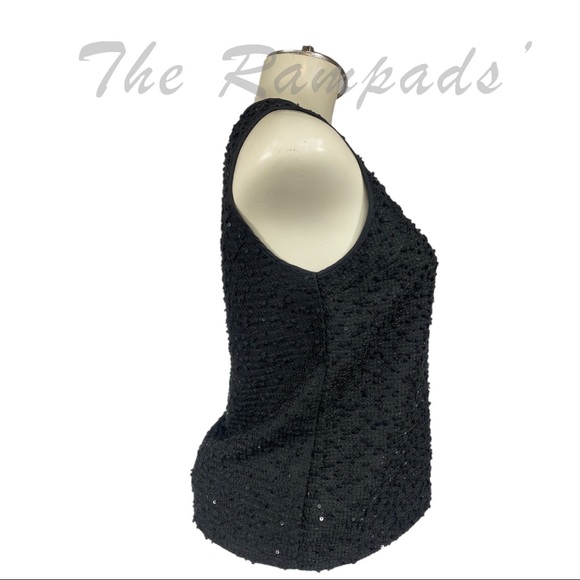 NEW Ann Taylor Black Dressy Sequins Tank Top Size Petite Small - Picture 3 of 9